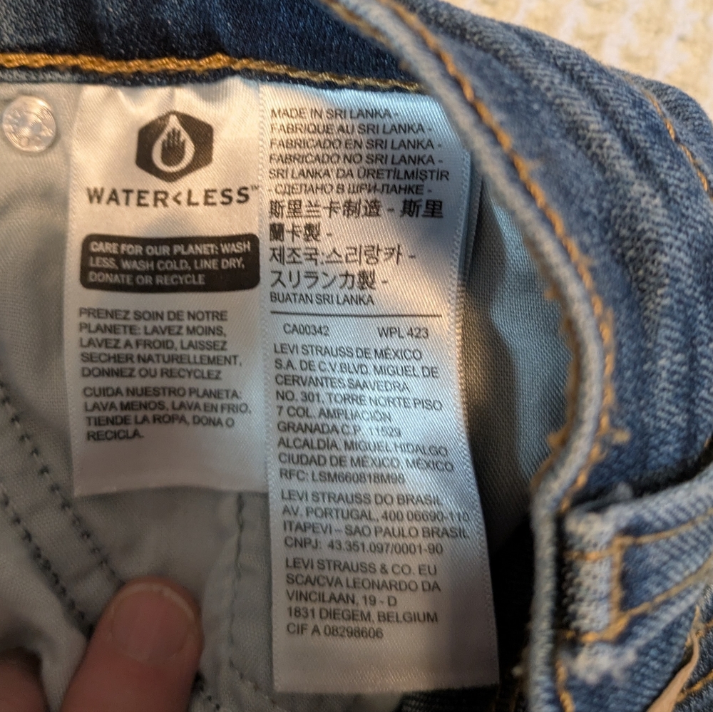 Levi's Blue Distressed Jean Shorts - Picture 5 of 5